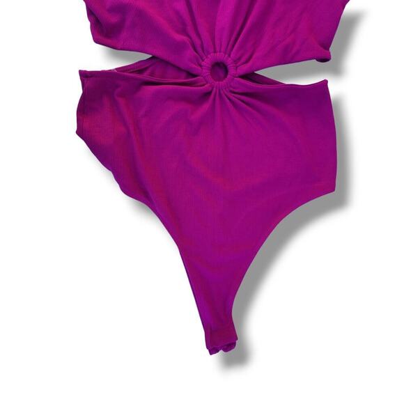 Wild Fable Women’s Plum Purple Tank Bodysuit | Side Cut Out | Rayon Spandex - Picture 5 of 9